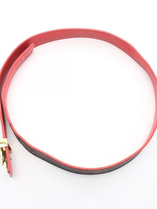 Louis Vuitton Belt Ceinture Initial Monogram Rouge Leather Canvas main image 9